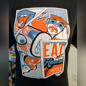 👄First Nations Art Graphic Tee – "Eat My Heart Out" Sz M